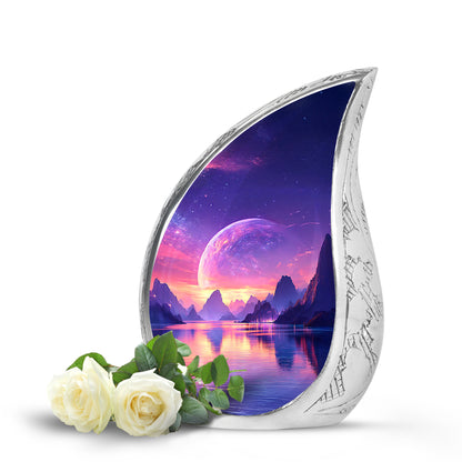 Personalized Seraphic Galaxy Cremation Urns - Blue 10-inch, 200 cu in - Yatskia