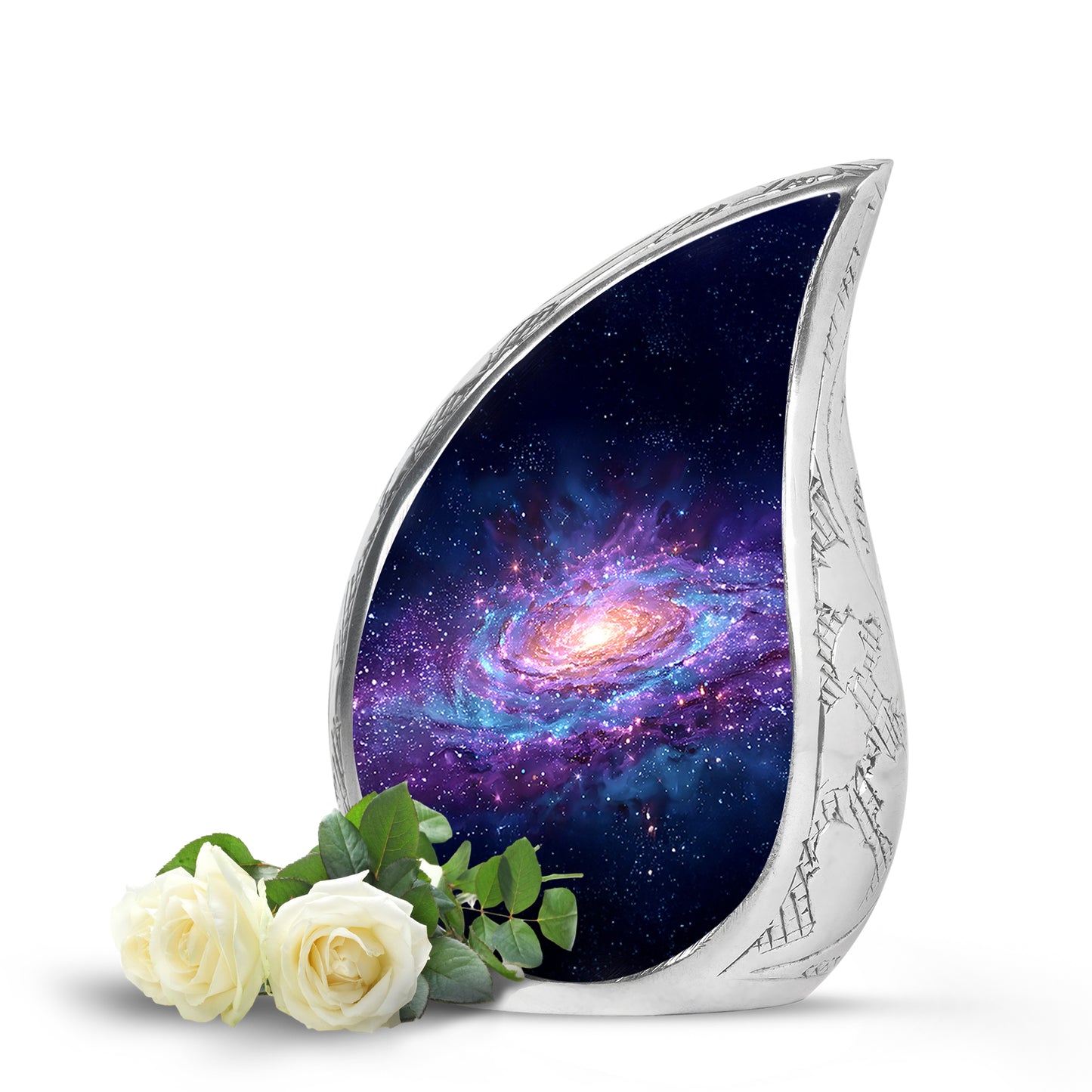 Personalized Blue Heavenly Galaxy Cremation Urns for Human Ashes - 10-inch, 200 cu in - Yatskia