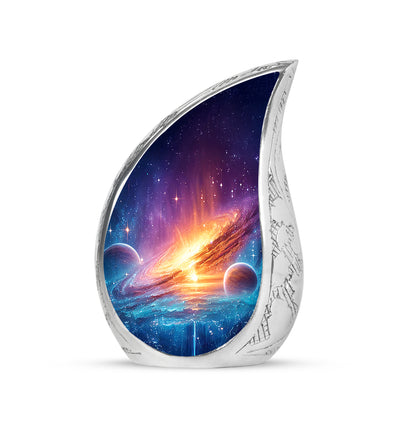 Distinguished Blue Galaxy Cremation Urn for Ashes - 10-inch, 200 cu in - Yatskia