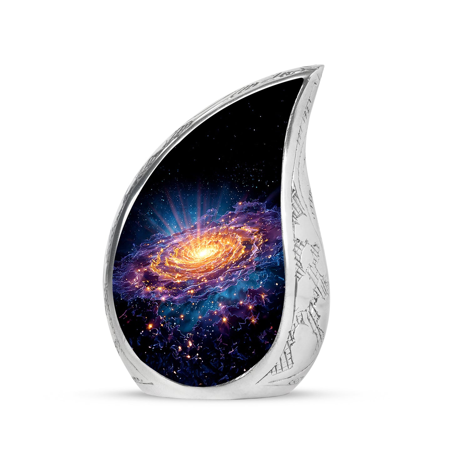 Divine Black Galaxy Cremation Urn for Ashes - 10-inch, 200 cu in - Yatskia