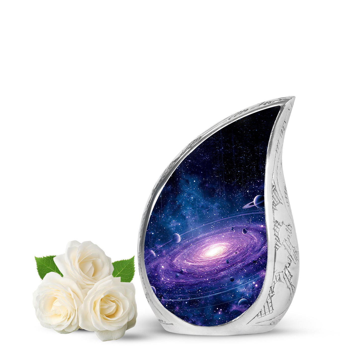 Stunning Blue Galaxy Benediction Urn for Human Ashes - 10-inch, 200 cu in - Yatskia