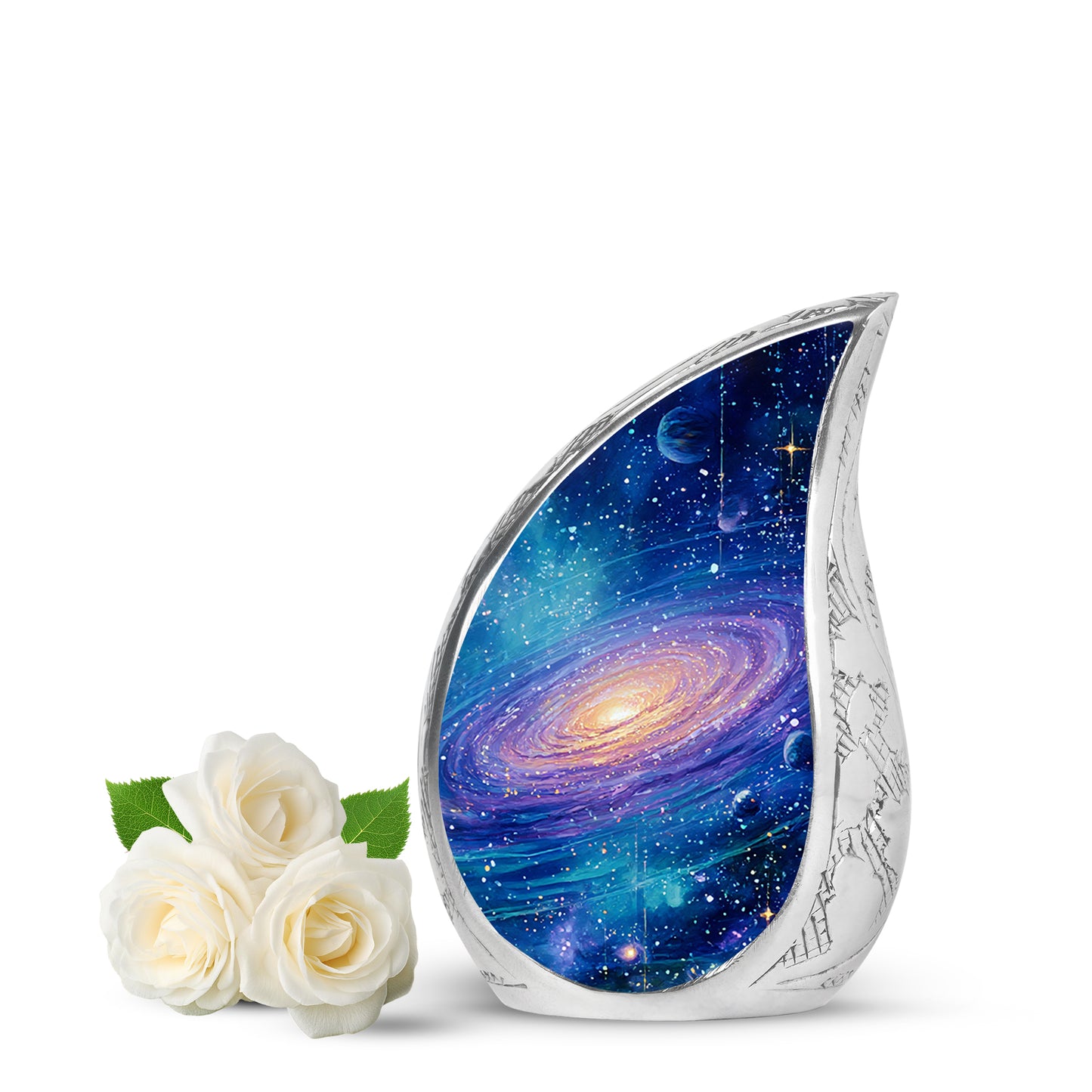 Blessed Galaxy Cremation Urns for Human Ashes - Blue 10-inch - Yatskia