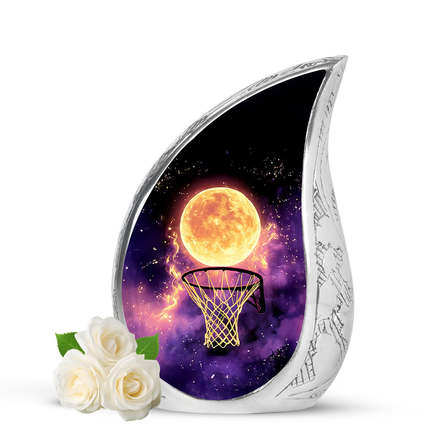 Ethereal Basketball Memorial Cremation Urns - Black 10-inch, 200 cu in - Yatskia