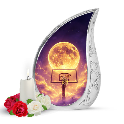 Personalized Basketball Cremation Urns - Tranquil Blue 10-inch, 200 cu in - Yatskia