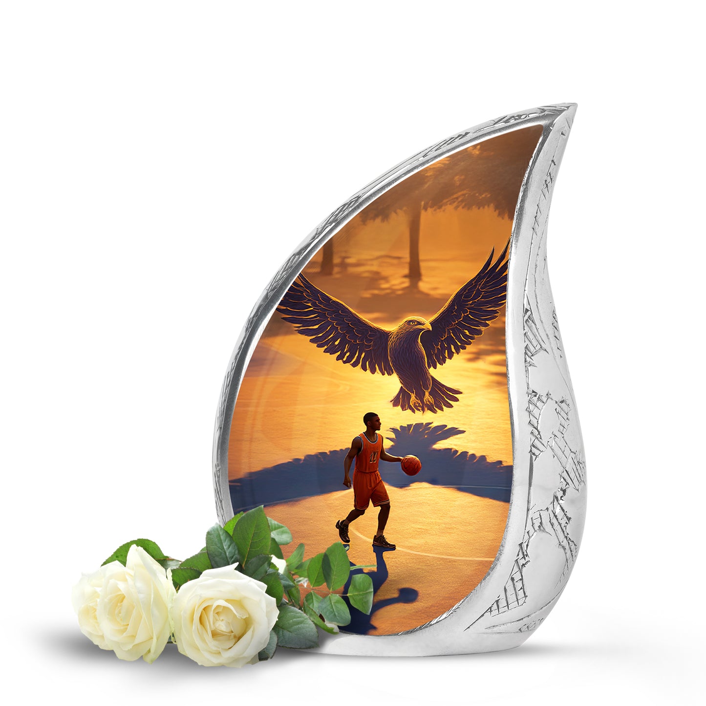 Gold Resounding Basketball Memorial Urn for Ashes - 10-inch, 200 cu in - Yatskia