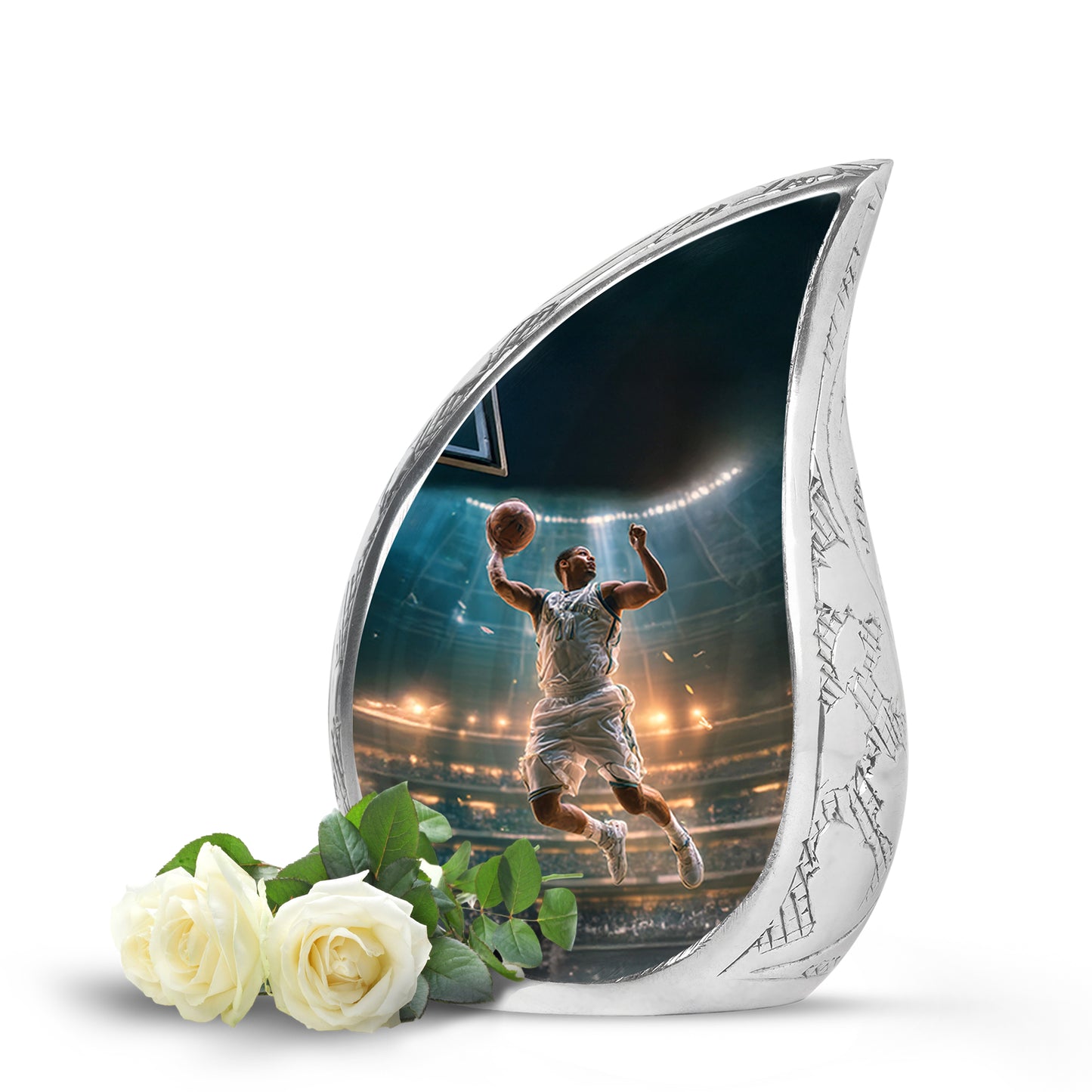 Personalized Teal Basketball Cremation Urns for Ashes - Captivating 10-inch - Yatskia