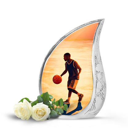 Gold Venerable Basketball Cremation Urns for Human Ashes - 10-inch, 200 cu in - Yatskia
