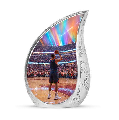 Black Basketball Promise Cremation Urns for Human Ashes - 10-inch, 200 cu in - Yatskia