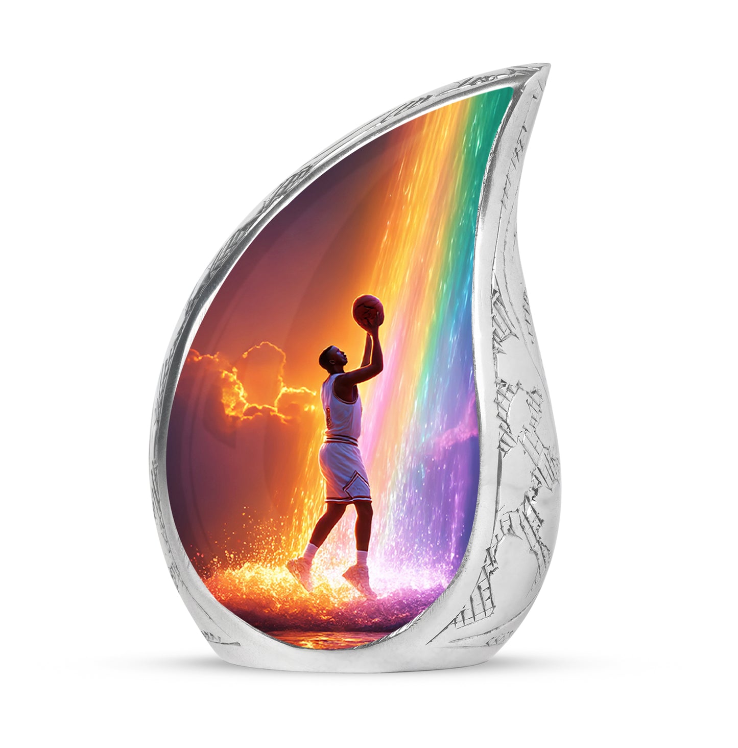 Blessed Basketball Cremation Urns for Human Ashes - Purple 10-inch - Yatskia