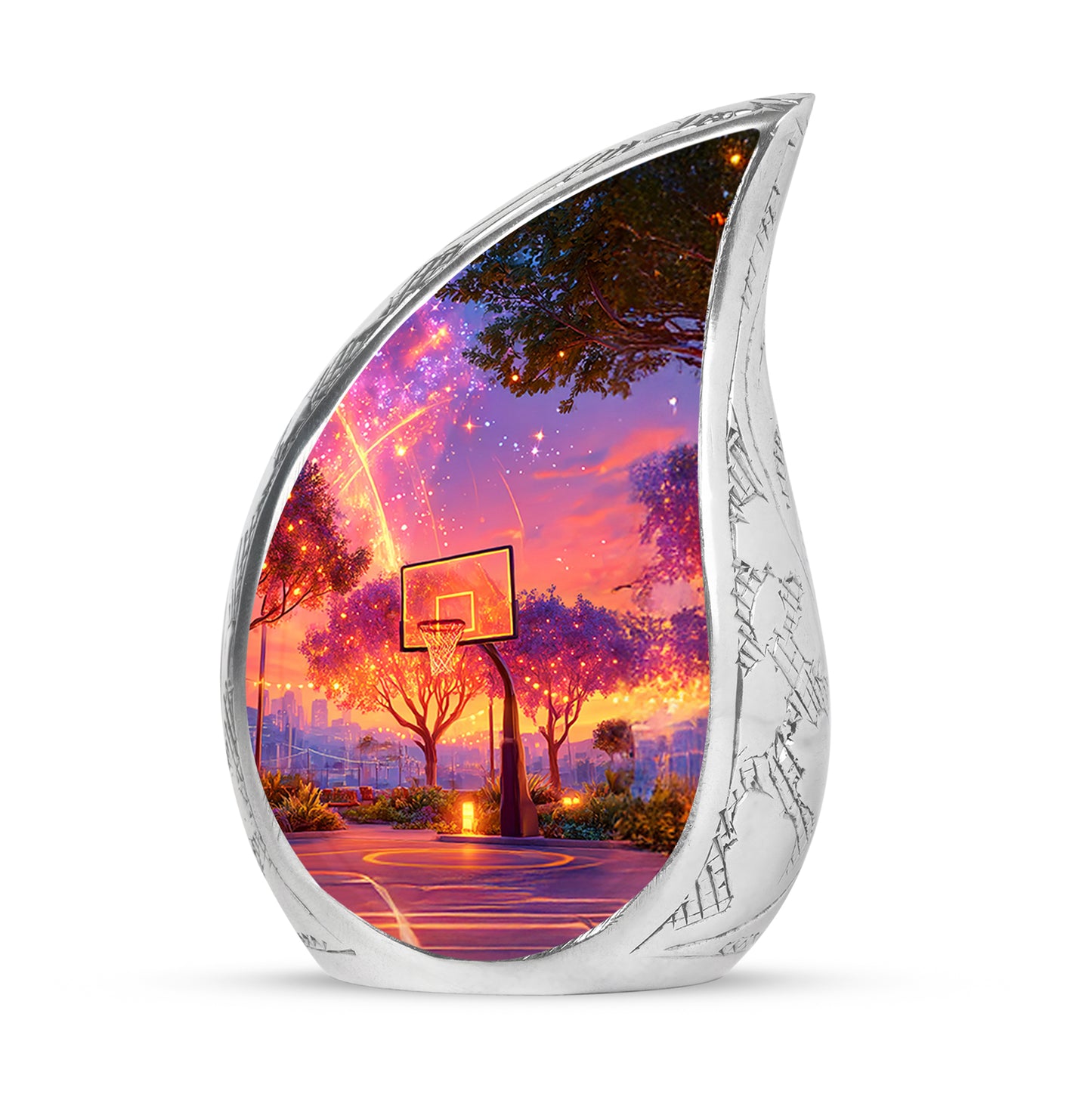 Personalized Basketball Cremation Urns - Wondrous Blue 10-inch, 200 cu in - Yatskia