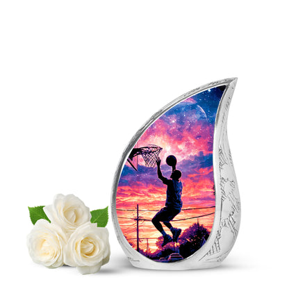 Personalized Refined Basketball Cremation Urns - Black 10-inch, 200 cu in - Yatskia