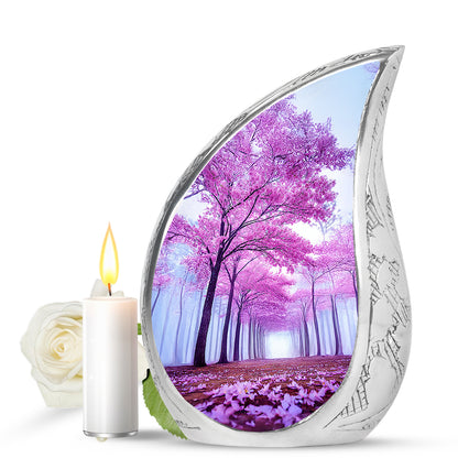 Personalized Blue Sovereign Cherry Blossom Cremation Urns for Human Ashes - Yatskia