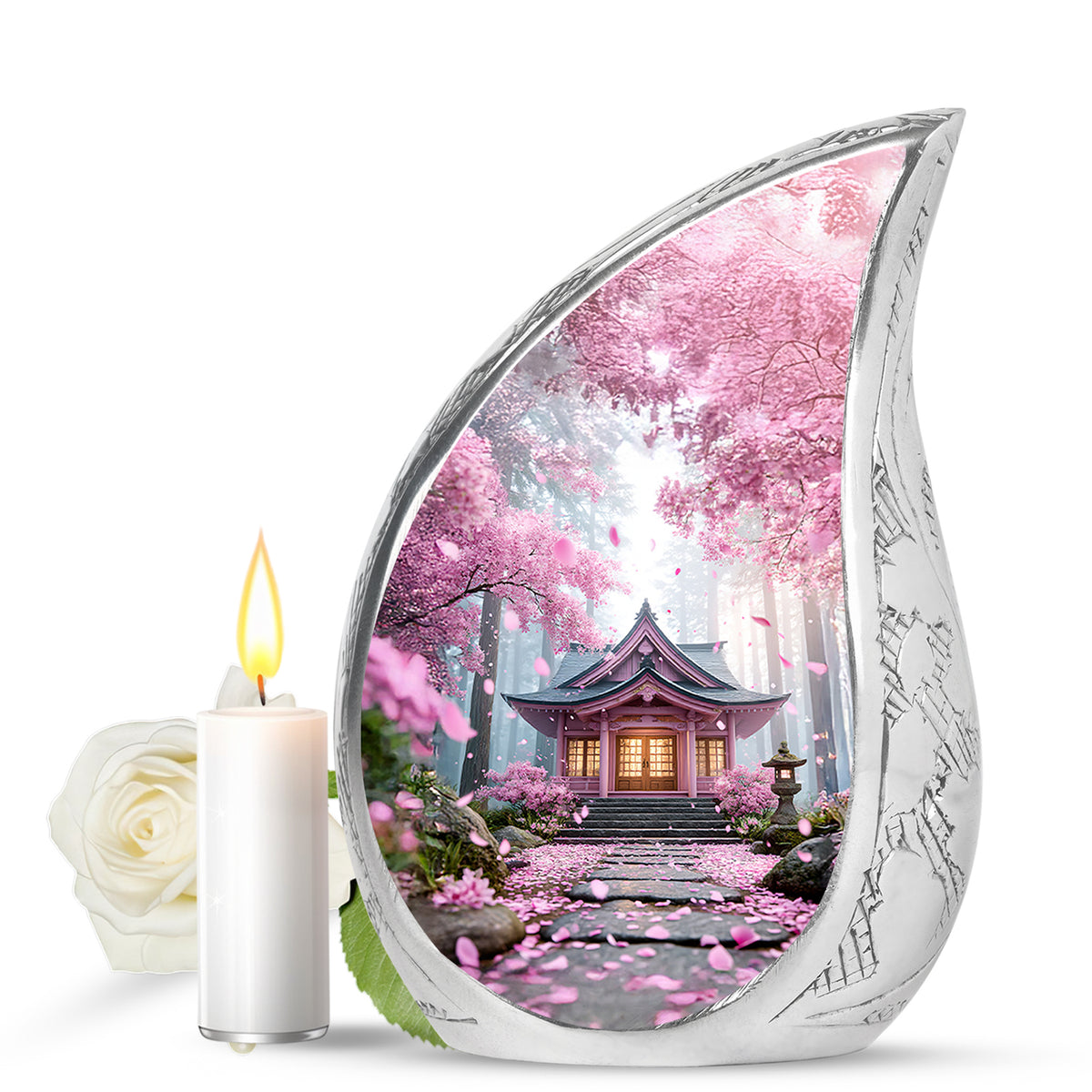 Pink Venerable Cherry Blossom Cremation Urns for Human Ashes - Yatskia