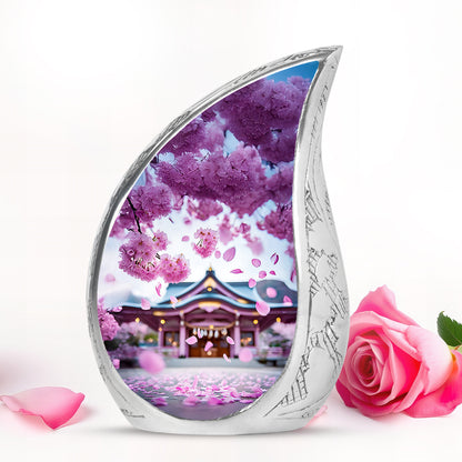 Luminous Pink Cherry Blossom Keepsake Urn for Human Ashes - Yatskia
