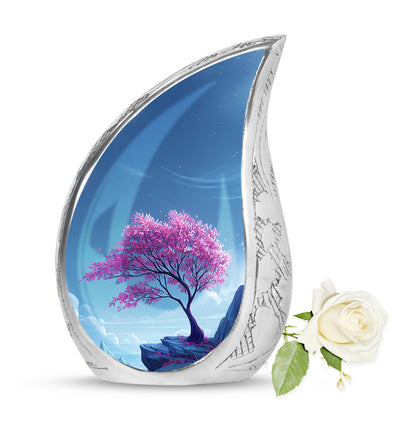 Personalized Blue Cherry Blossom Cremation Urns for Ashes - Transcendent - Yatskia