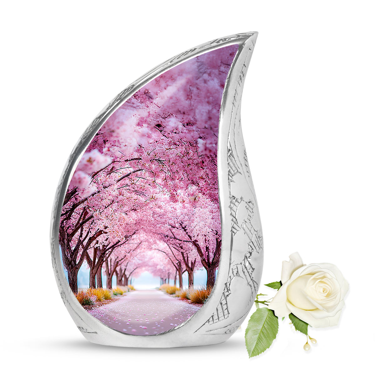 Personalized Pink Cherry Blossom Cremation Urns for Ashes - Majestic - Yatskia