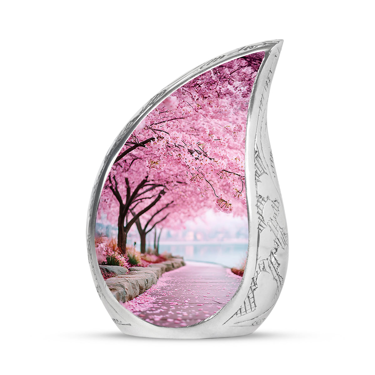 Personalized Pink Steadfast Cherry Blossom Cremation Urns for Human Ashes - Yatskia