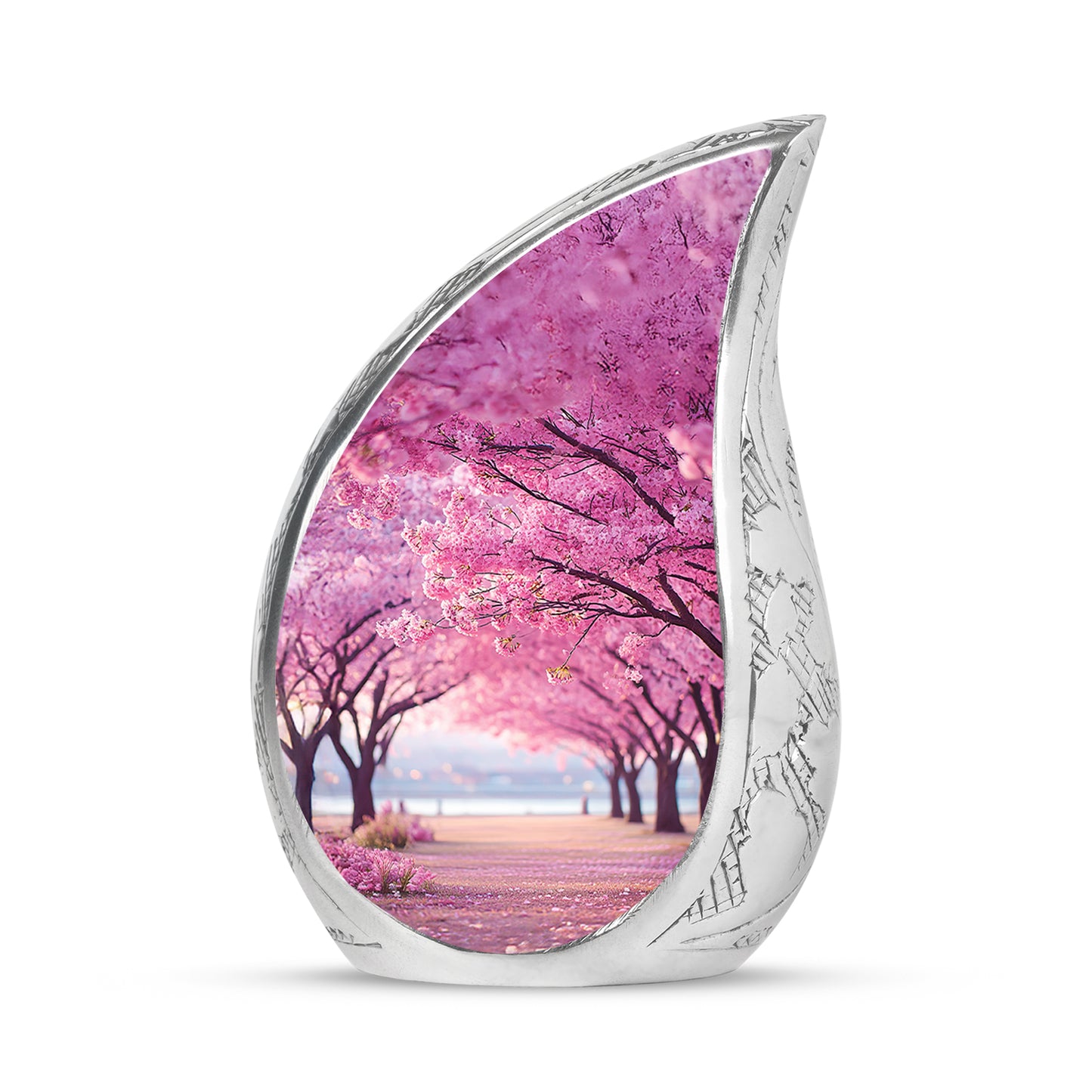 Personalized Pink Cherry Blossom Cremation Urns for Ashes - Enchanting 10-inch - Yatskia