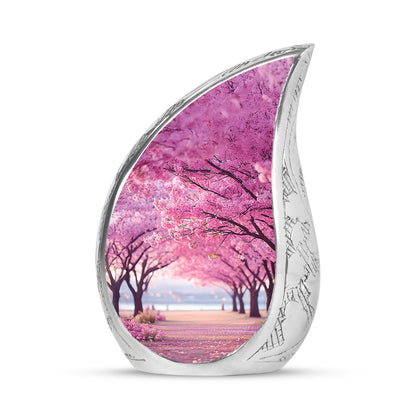 Personalized Pink Cherry Blossom Cremation Urns for Ashes - Enchanting 10-inch - Yatskia