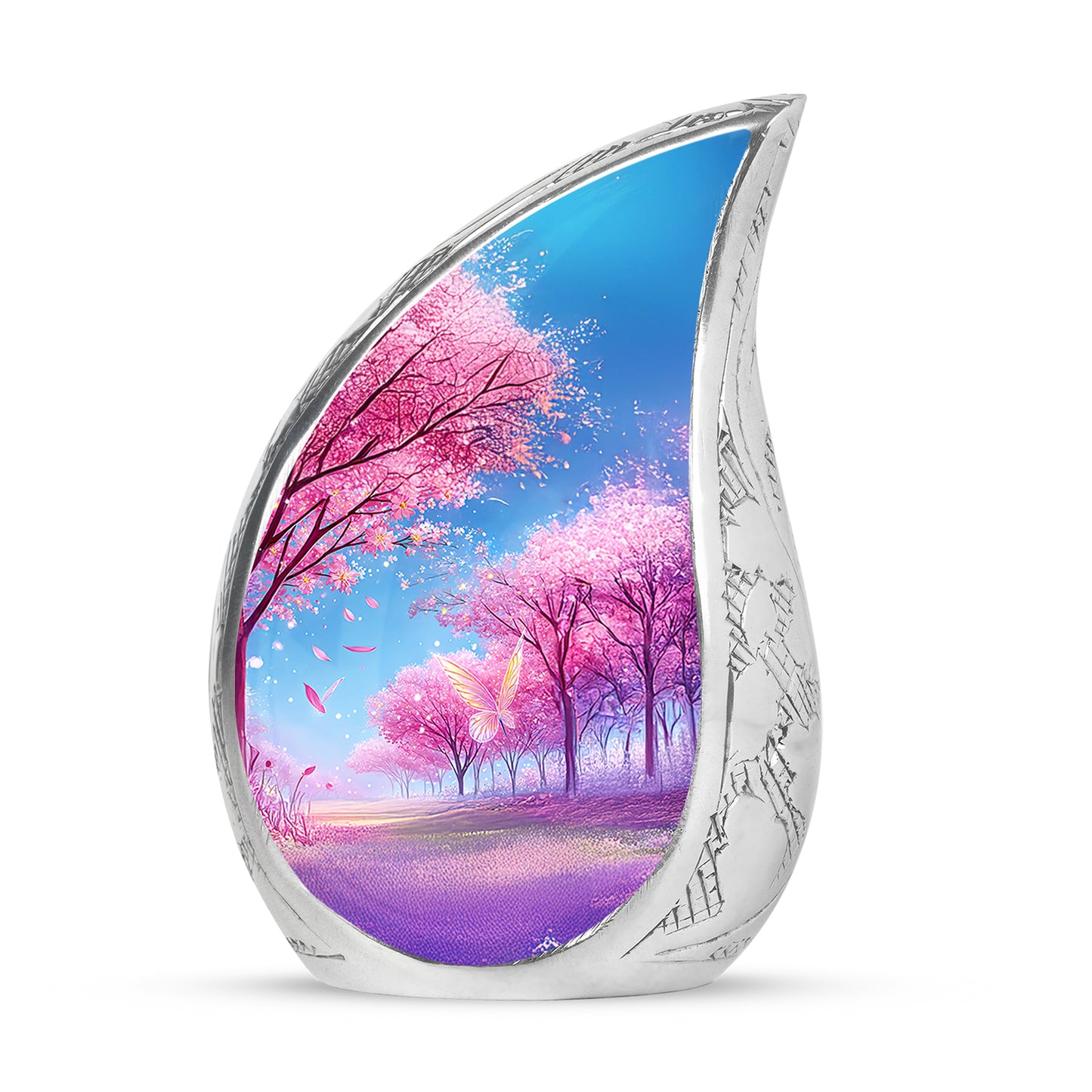 Personalized Purple Cherished Cherry Blossom Cremation Urns for Human Ashes - 10-inch, 200 cu in - Yatskia