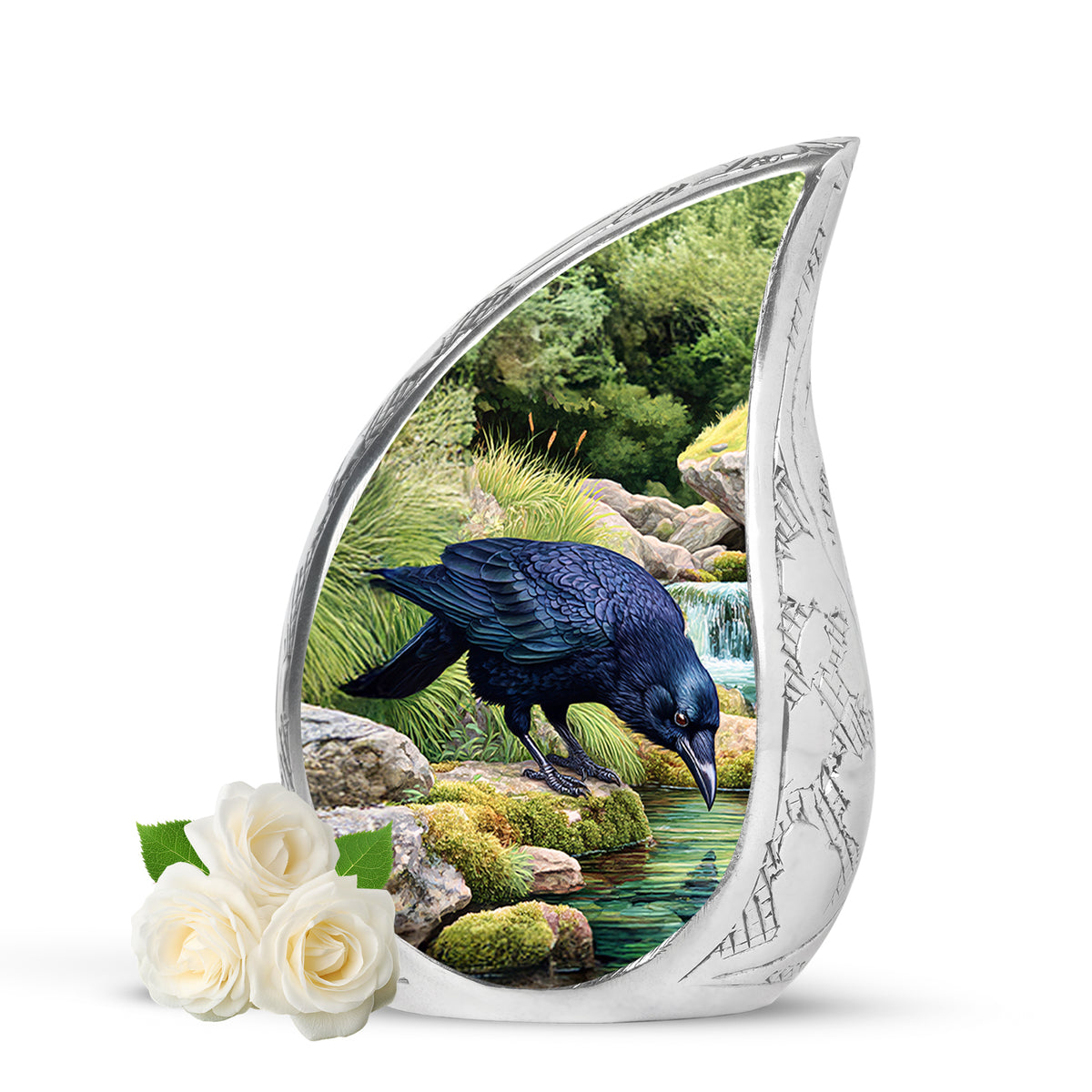 Illustrious Crow Memorial Cremation Urns - Green - Yatskia