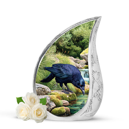 Illustrious Crow Memorial Cremation Urns - Green - Yatskia