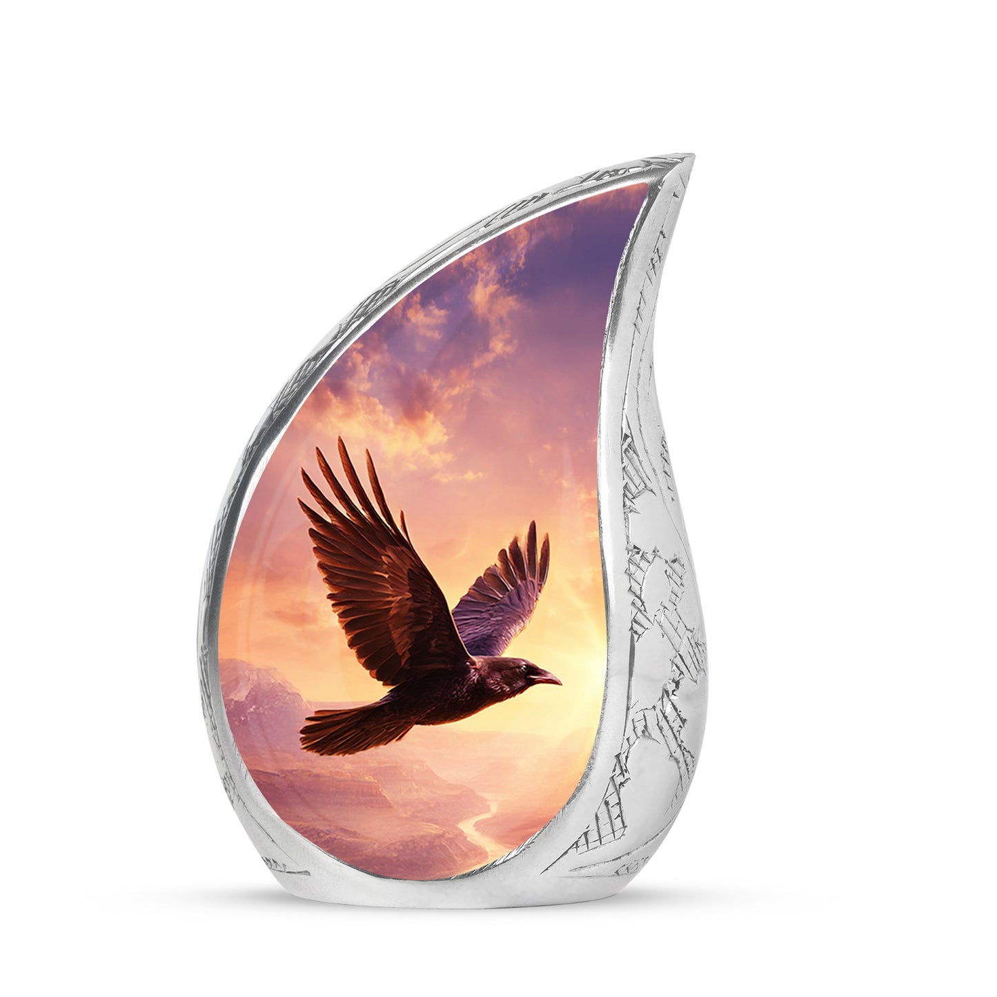 Personalized Elegant Crow Cremation Urns - Pink 10-inch, 200 cu in - Yatskia