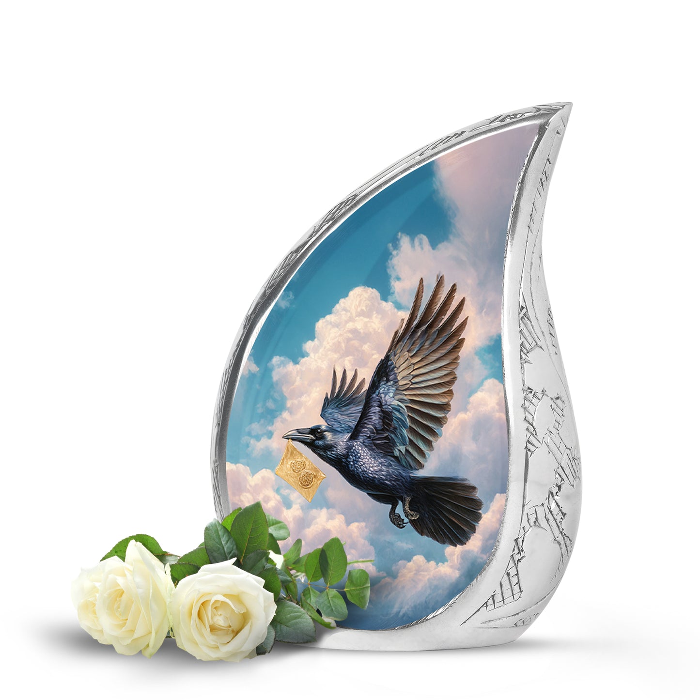 Blue Crow Cremation Urns - Glorious Heritage 10-inch, 200 cu in - Yatskia