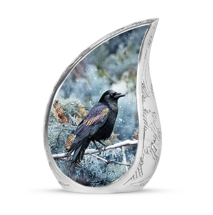 Hallowed Crow Cremation Urns for Human Ashes - Blue 10-inch - Yatskia