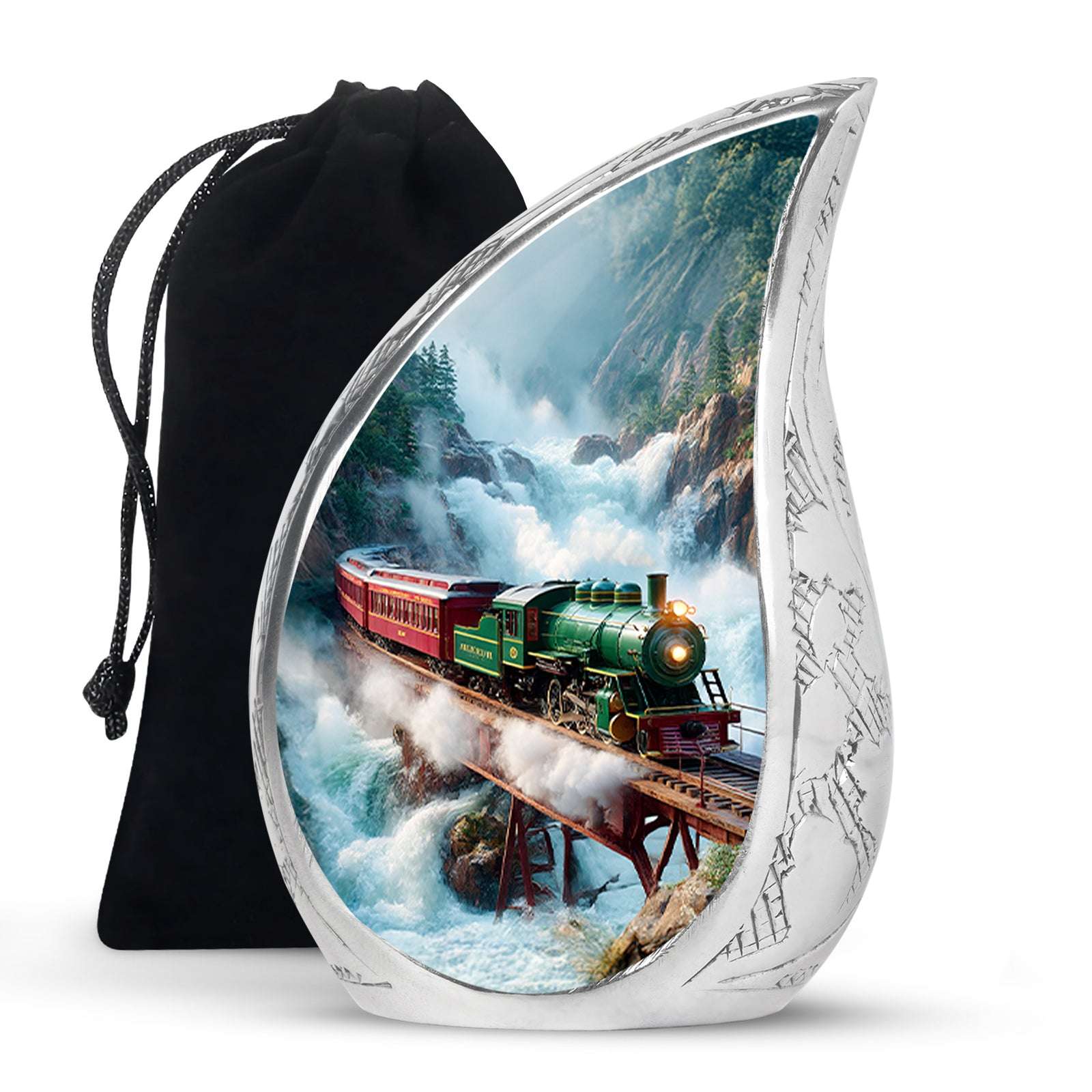 Train Large Cremation Urn for Adult Human Ashes - Men Urns For Human Ashes