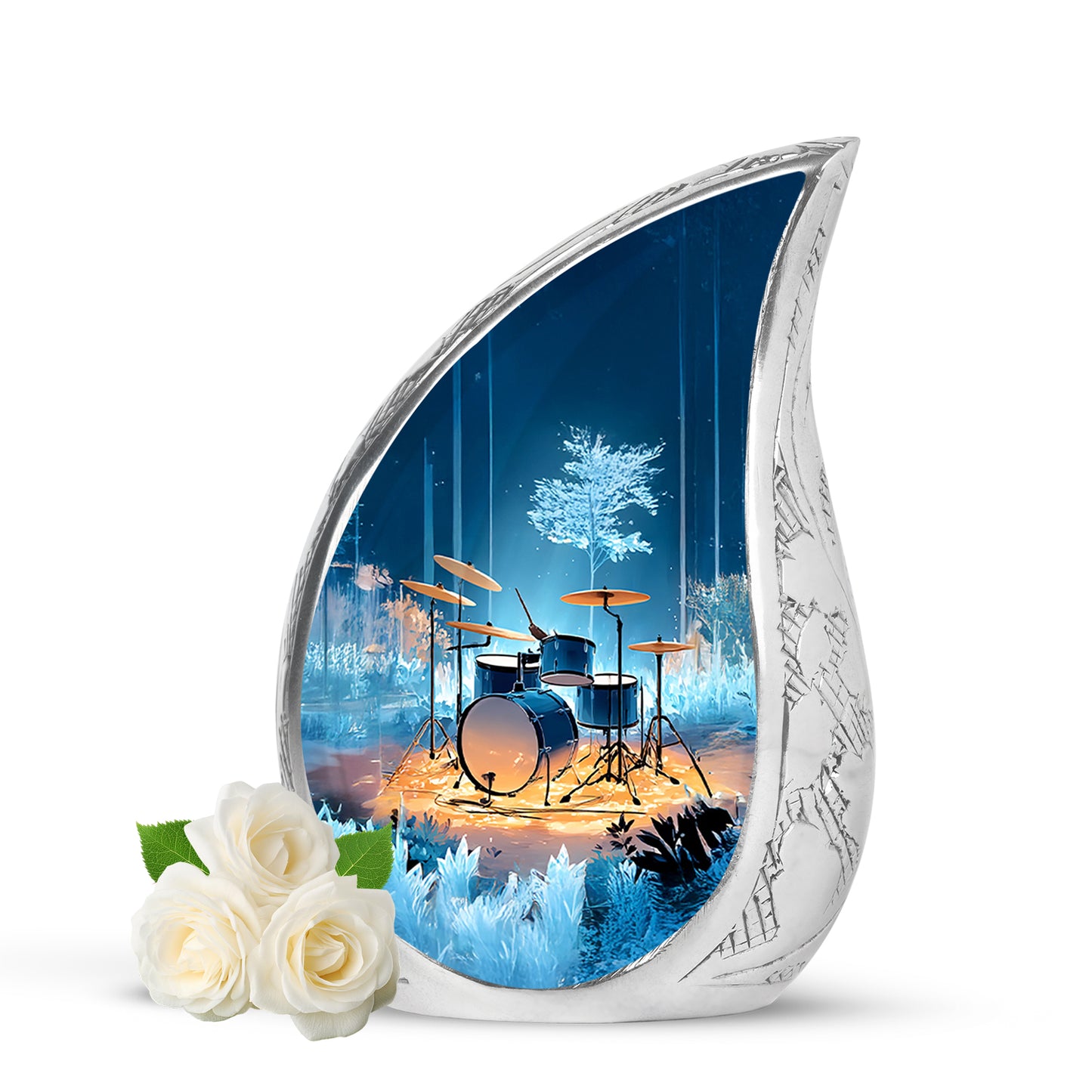 Personalized Eternal Drums Cremation Urns - Blue 10-inch, 200 cu in - Yatskia