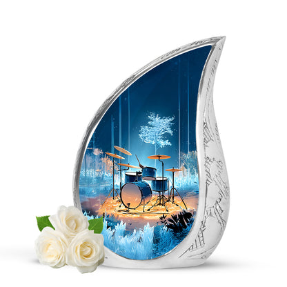 Personalized Eternal Drums Cremation Urns - Blue 10-inch, 200 cu in - Yatskia