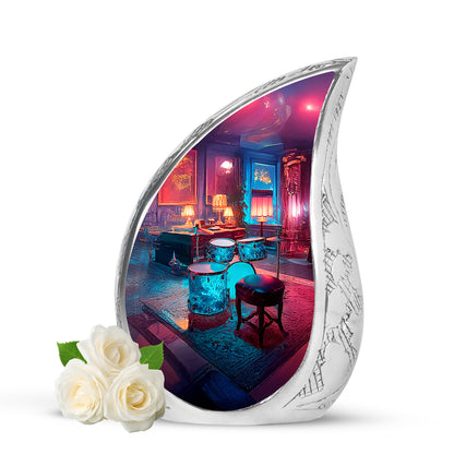 Radiant Drums Memorial Cremation Urns - Blue 10-inch, 200 cu in - Yatskia