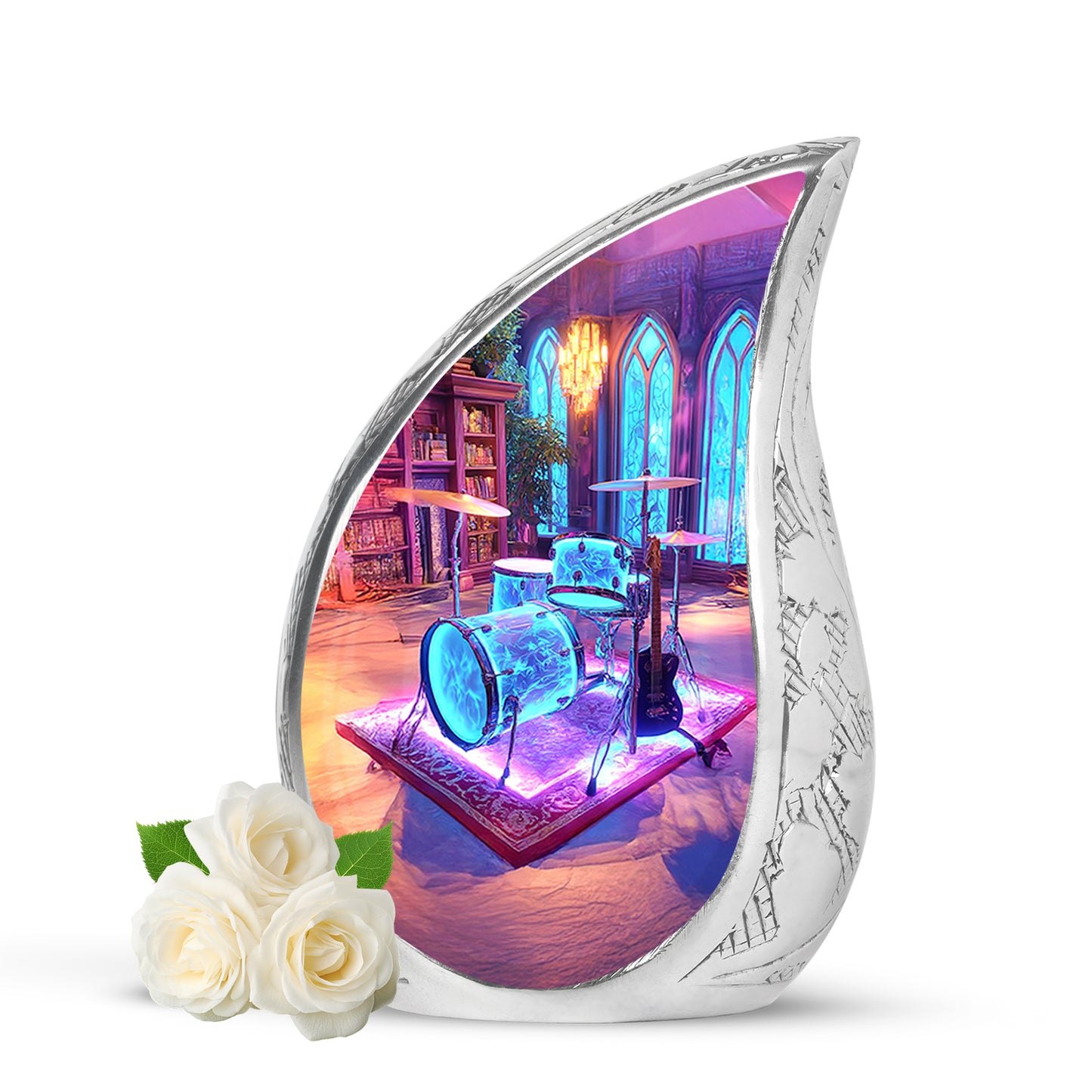 Personalized Drums Cremation Urns - Eminent Purple 10-inch, 200 cu in - Yatskia
