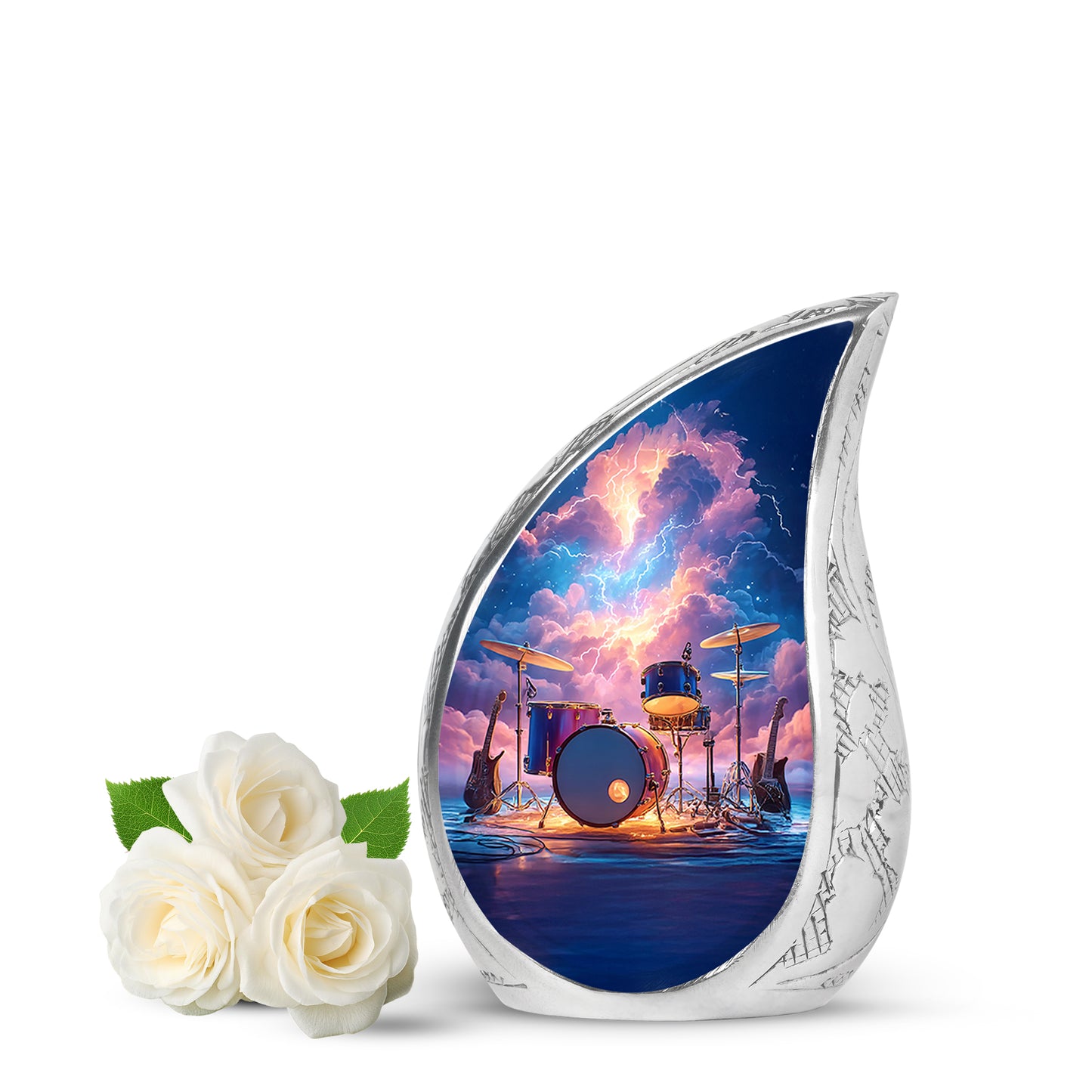 Blue Drums Cremation Urns - Honored Promise 10-inch, 200 cu in - Yatskia