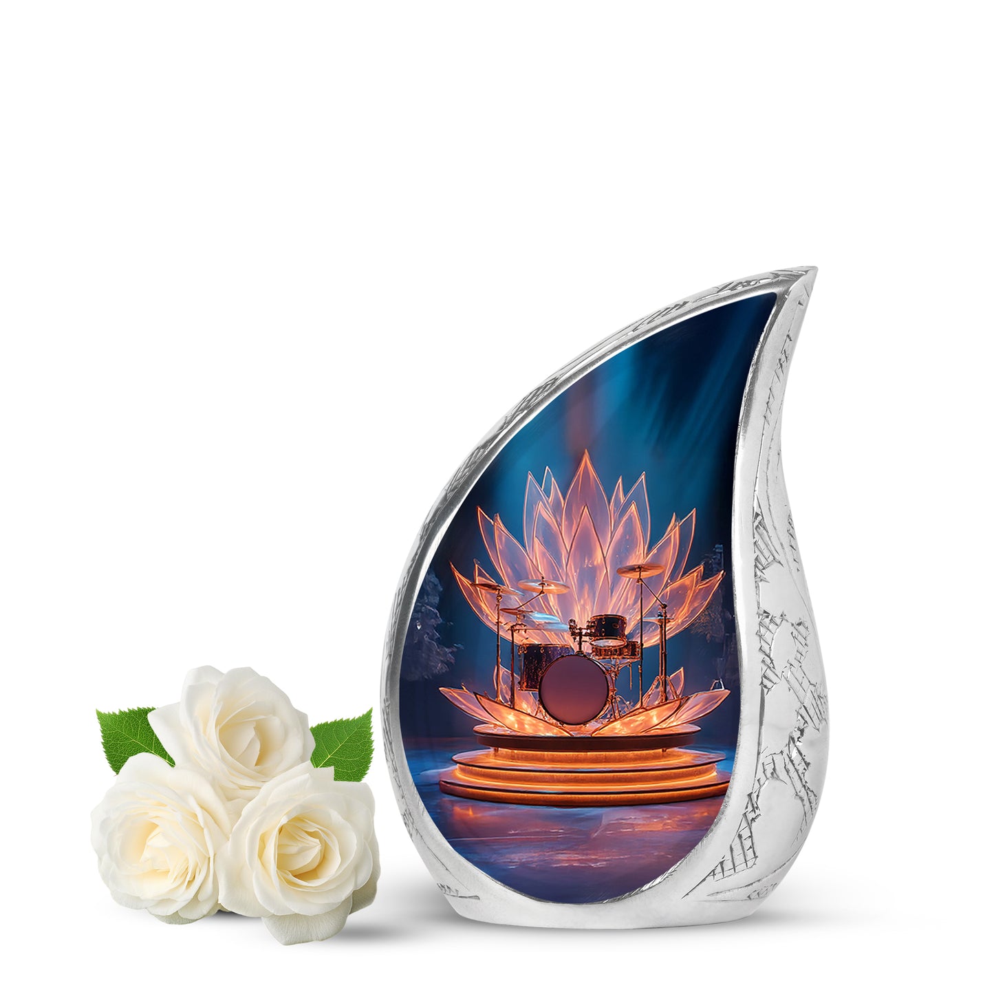 Personalized Blue Drums Cremation Urns for Ashes - Transcendent 10-inch - Yatskia