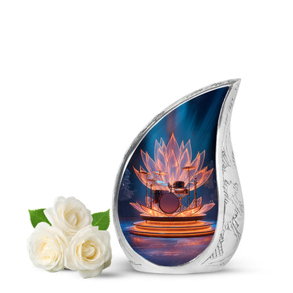 Personalized Blue Drums Cremation Urns for Ashes - Transcendent 10-inch - Yatskia