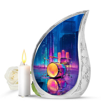Blue Drums Cremation Urns - Honored Remembrance 10-inch, 200 cu in - Yatskia