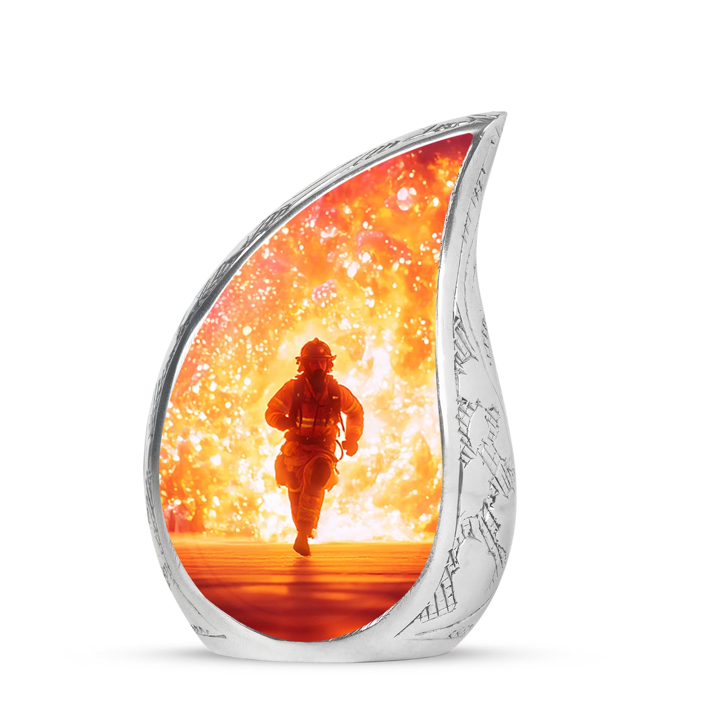 Radiant Firefighter Memorial Cremation Urns - Pink 10-inch, 200 cu in - Yatskia
