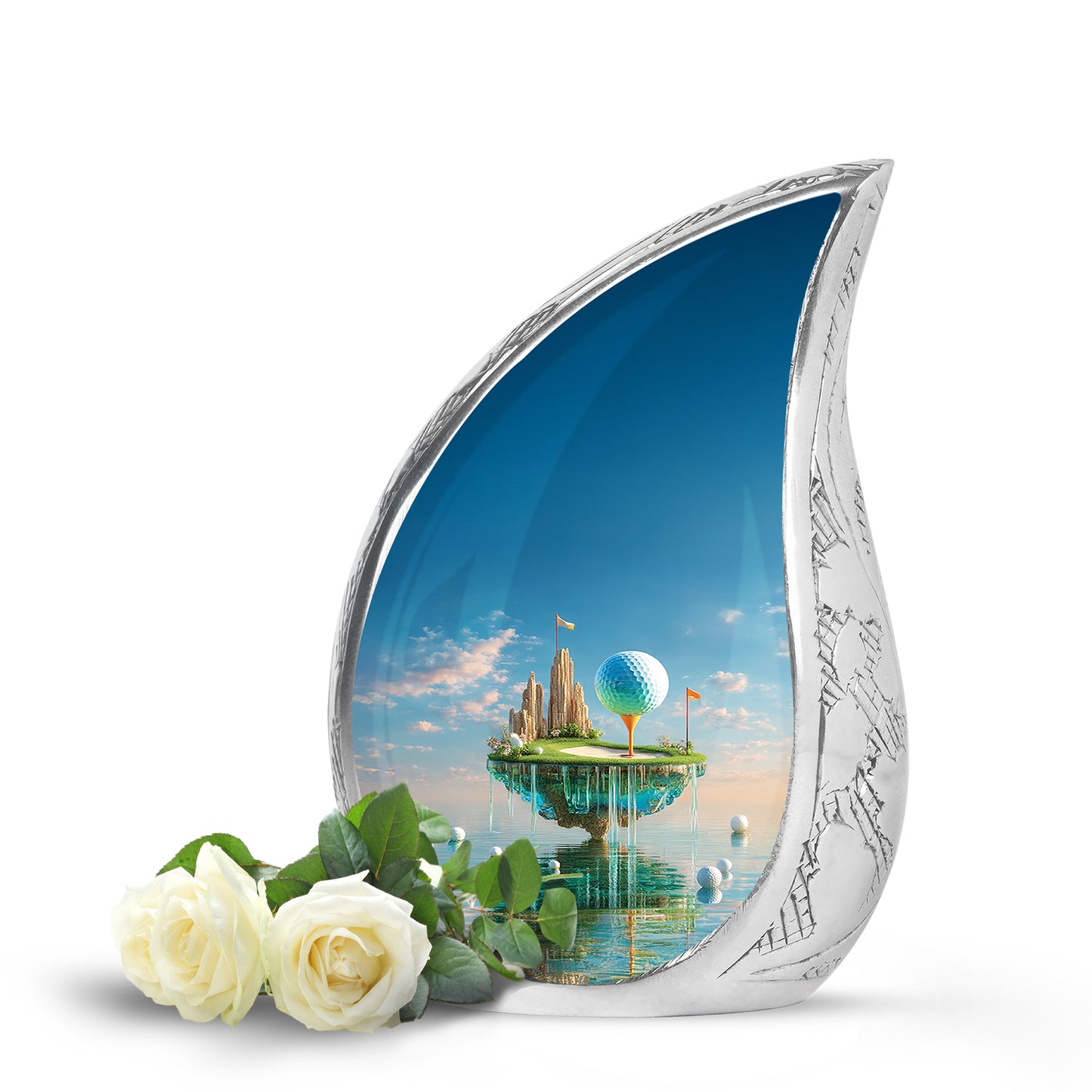Personalized Golf Cremation Urns - Eminent Blue 10-inch, 200 cu in - Yatskia