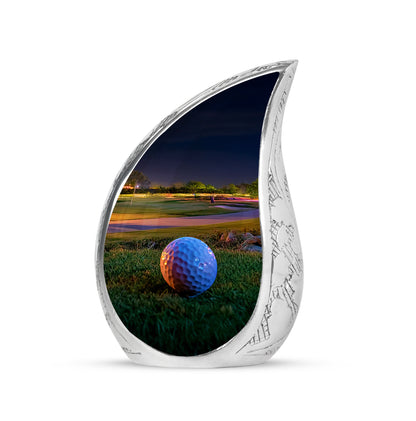 Personalized Golf Cremation Urns - Pristine Gold 10-inch, 200 cu in - Yatskia