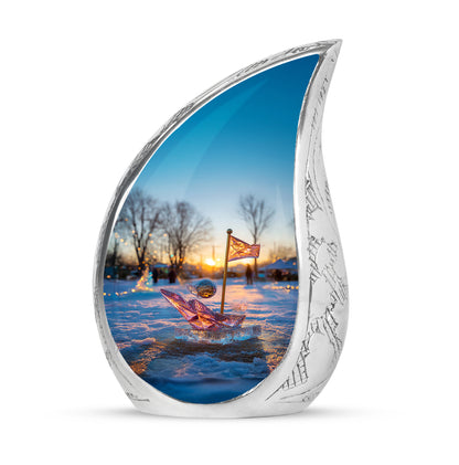 Personalized Blue Golf Cremation Urns for Ashes - Enchanting 10-inch - Yatskia