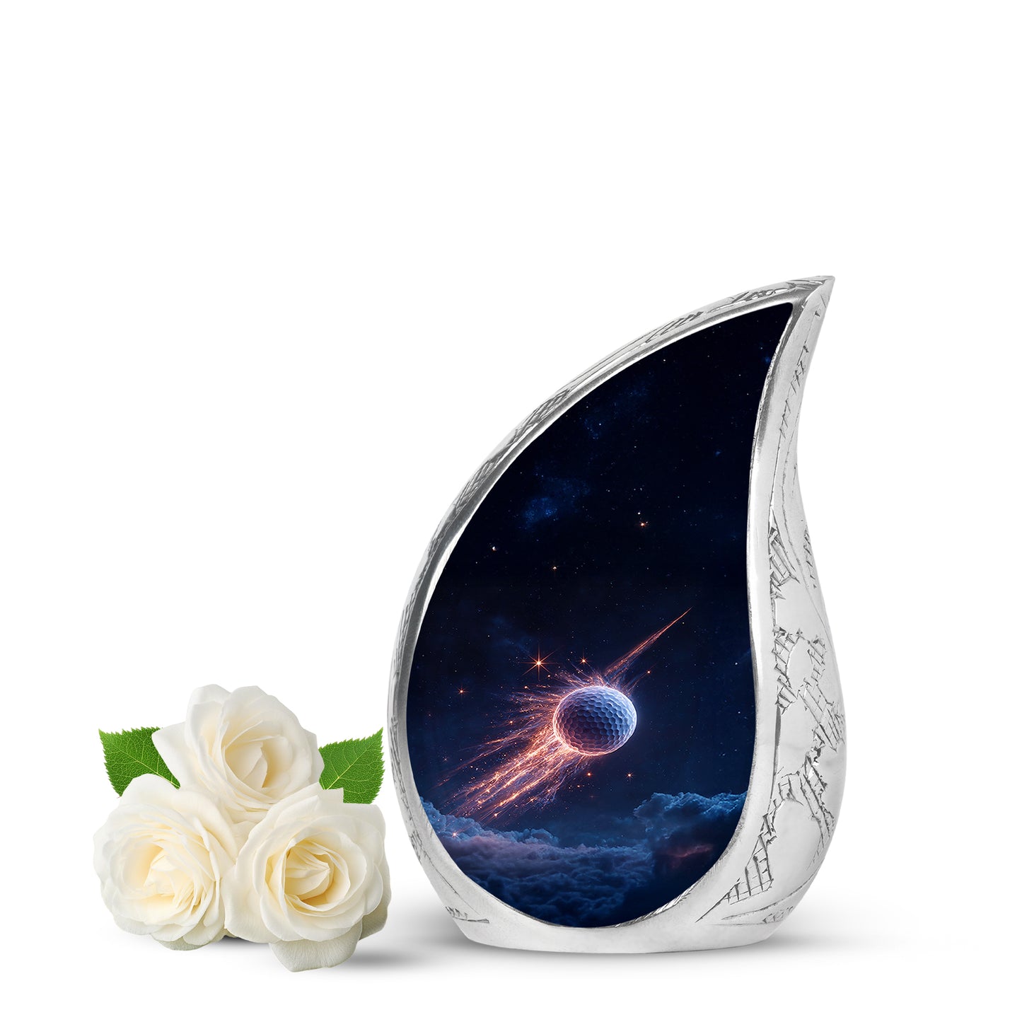 Dignified Blue Golf Cremation Urn for Ashes - 10-inch, 200 cu in - Yatskia