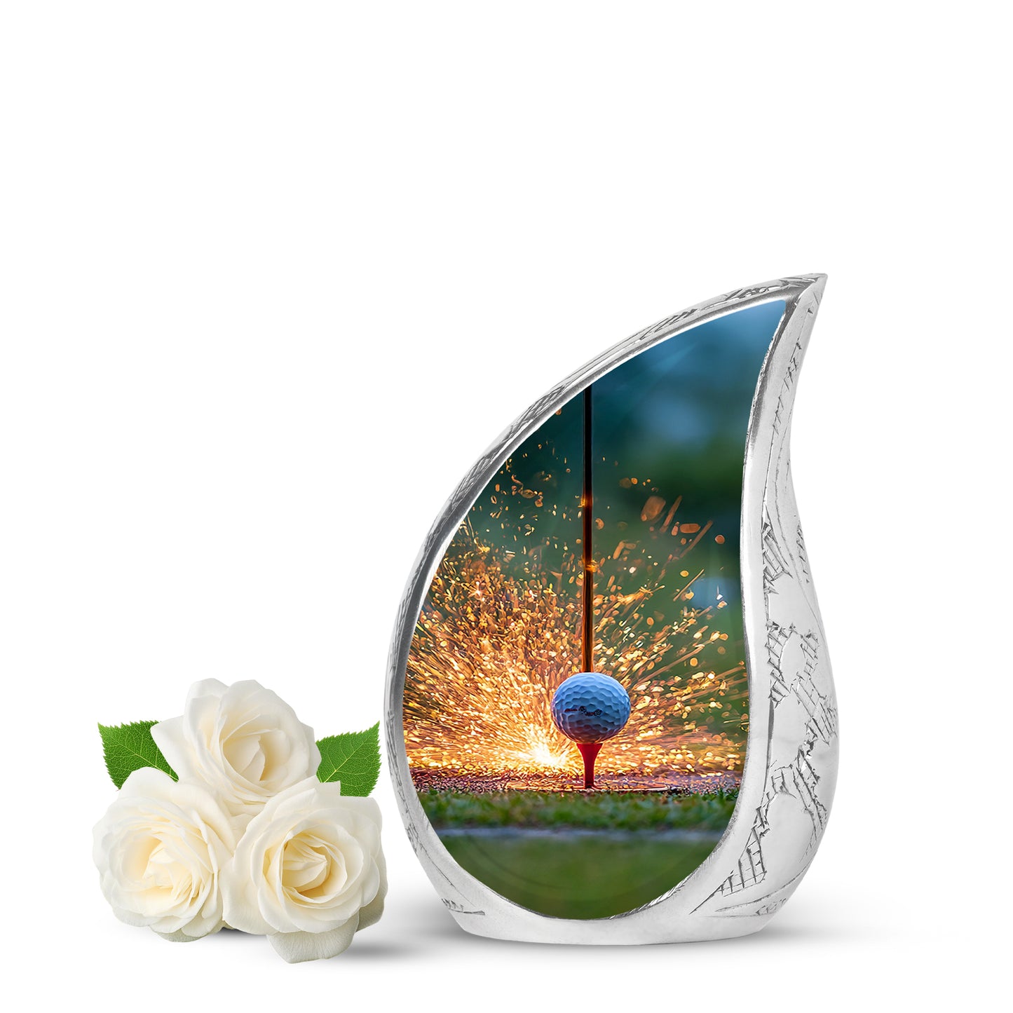 Radiant Golf Memorial Cremation Urns - Gold 10-inch, 200 cu in - Yatskia