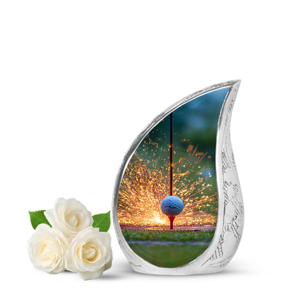 Radiant Golf Memorial Cremation Urns - Gold 10-inch, 200 cu in - Yatskia