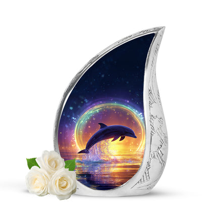 Blue Dolphin Cremation Urns - Imperial Promise 10-inch, 200 cu in - Yatskia