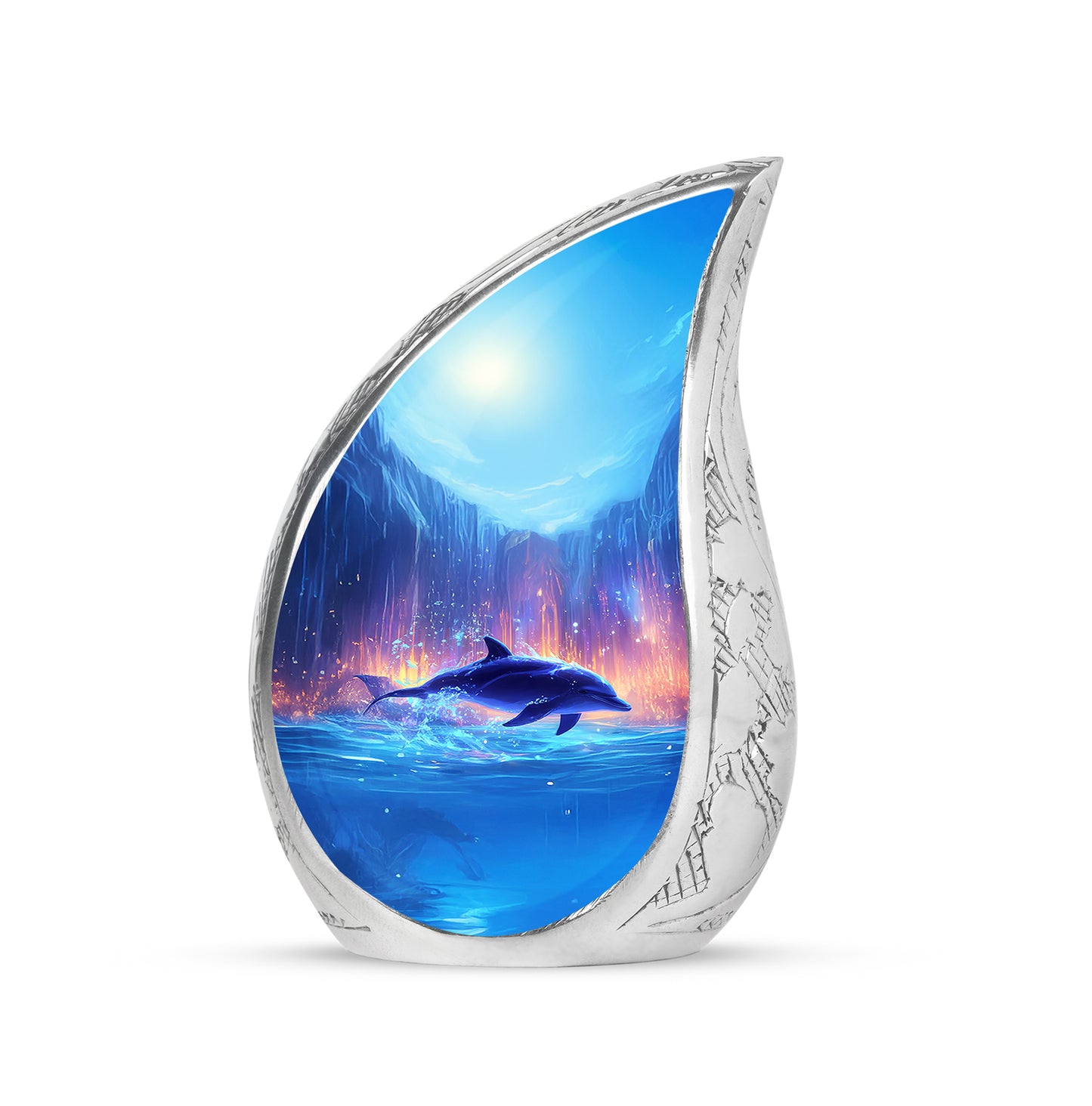 Personalized Blue Dolphin Cremation Urns for Ashes - Captivating 10-inch - Yatskia