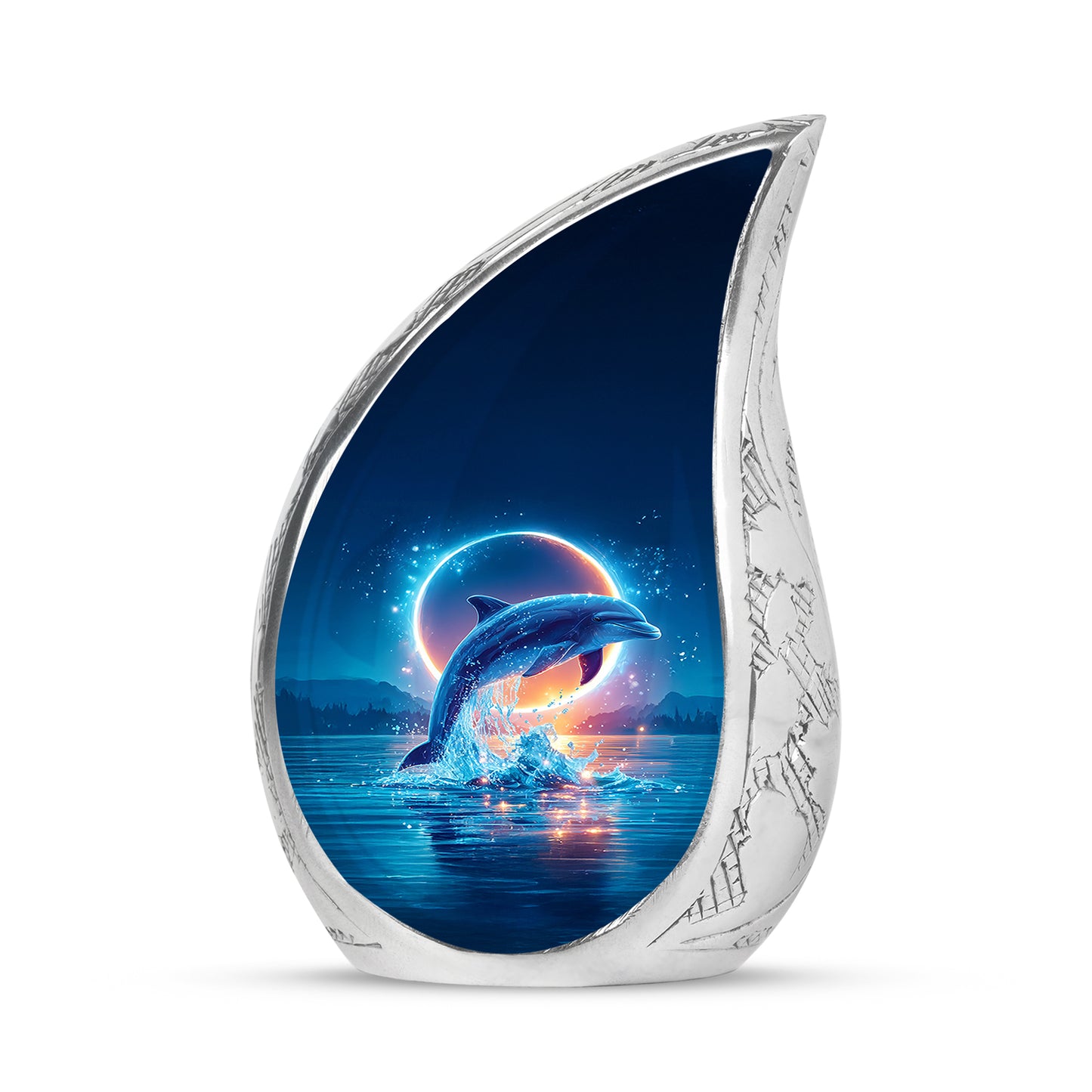 Remarkable Dolphin Memorial Cremation Urns - Blue 10-inch, 200 cu in - Yatskia