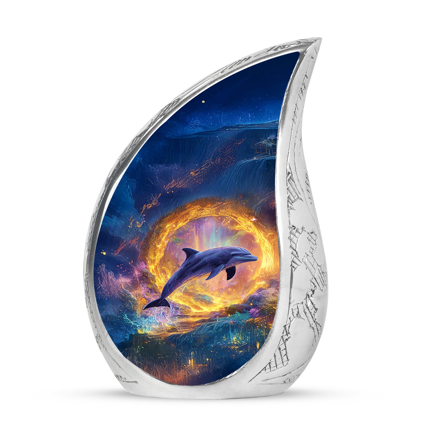 Personalized Blue Dolphin Cremation Urns for Ashes - Captivating 10-inch - Yatskia