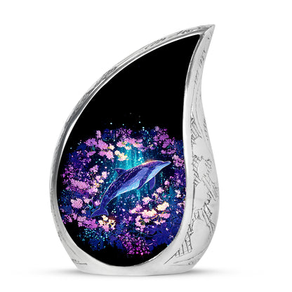 Personalized Blue Dolphin Cremation Urns for Ashes - Captivating 10-inch - Yatskia